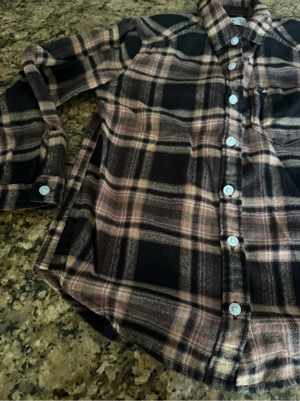 abercrombie kids Black and Brown Plaid Button-Up Shirt